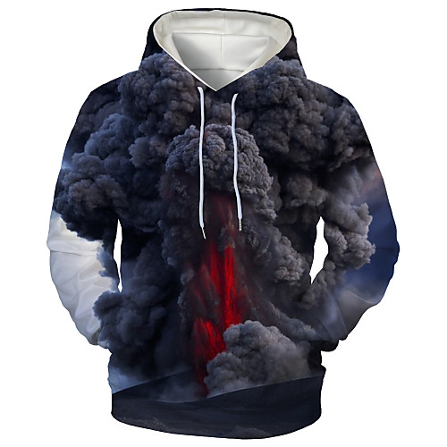 

Men's Hoodie Graphic Daily Going out 3D Print Casual Hoodies Sweatshirts Black