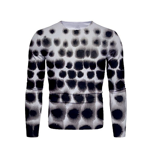 

Men's T shirt Graphic Print Long Sleeve Daily Tops Basic White