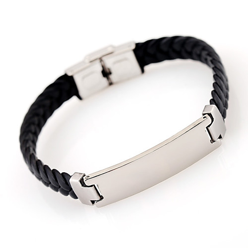 

Personalized Customized Bracelet Stainless Steel Geometric Black