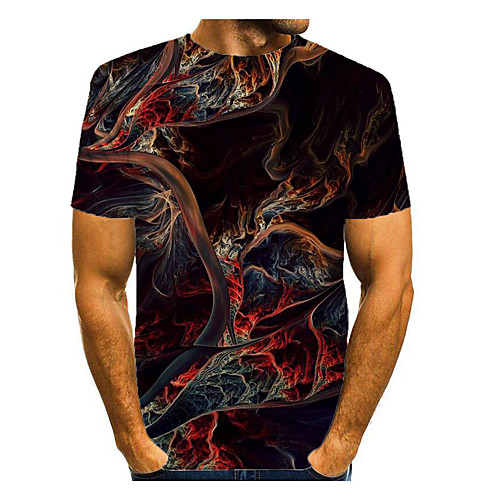 

Men's T shirt Graphic Short Sleeve Daily Tops Basic Elegant Black
