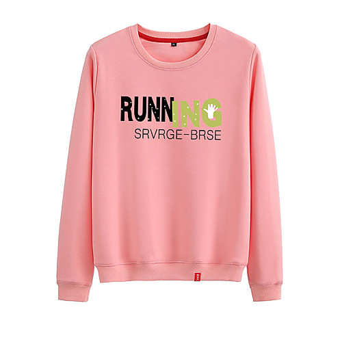 

Women's Sweatshirt Pullover Black White Pink Artistic Style Crew Neck Cute Letter Printed Sport Athleisure Sweatshirt Top Long Sleeve Warm Soft Comfortable Everyday Use Causal Exercising General Use
