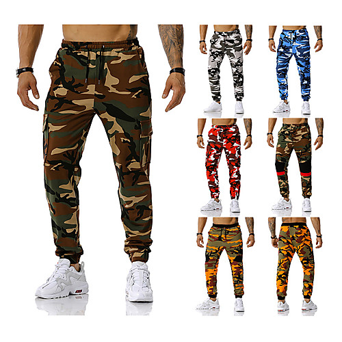 

Men's Sweatpants Joggers Track Pants Bottoms Drawstring Cotton Fitness Gym Workout Performance Running Training Breathable Soft Sweat wicking Sport Magenta Navy Camouflage Red FluorescenceOrange Red