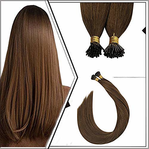 

Fusion / I Tip Hair Extensions Virgin Human Hair Remy Human Hair Human Hair Stick Tip Hair Extensions 50 pcs 50 g Pack Straight Black / Blonde 16-24 inch Hair Extensions