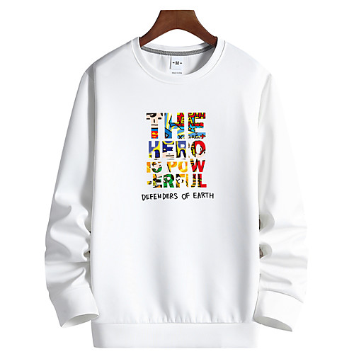 

Men's Pullover Sweatshirt Graphic Text Letter Daily Going out Casual Streetwear Hoodies Sweatshirts White Black Blue