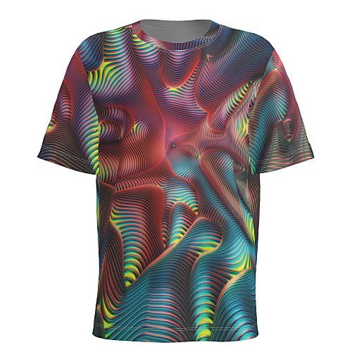 

Men's T shirt 3D Print Graphic Abstract Short Sleeve Daily Tops Basic Rainbow