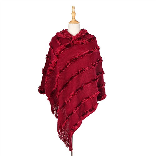 

Women's Tassel / Active Rectangle Scarf - Solid Colored Washable