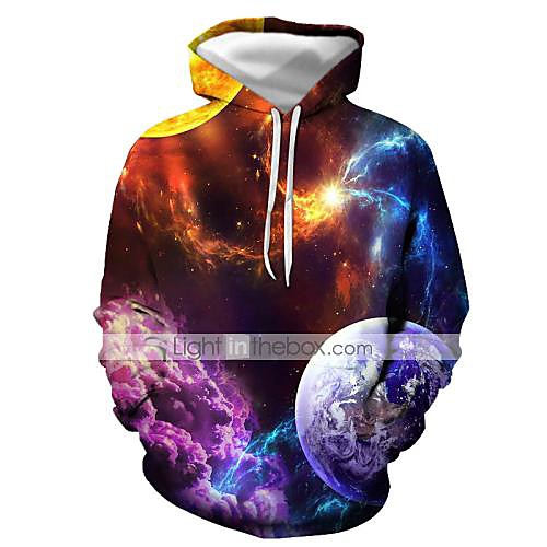 

Men's Pullover Hoodie Sweatshirt Graphic Hooded Daily Going out Casual Hoodies Sweatshirts Rainbow