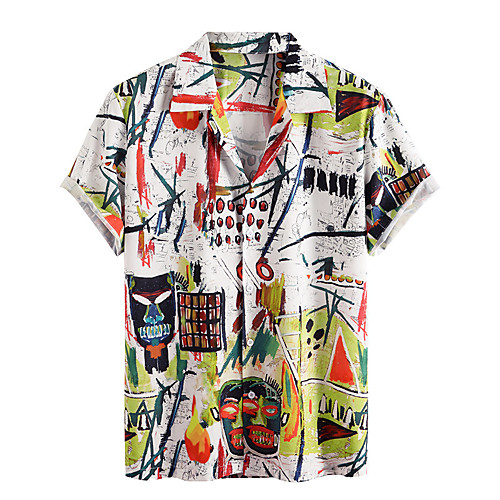 

Men's Shirt Other Prints Graphic Short Sleeve Halloween Tops White