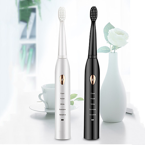 

New Style Electric Toothbrush Sonic Vibration 5 Gears Adult Household Fur Base Charging Waterproof Children's Electric Toothbrush 4 Brush Heads