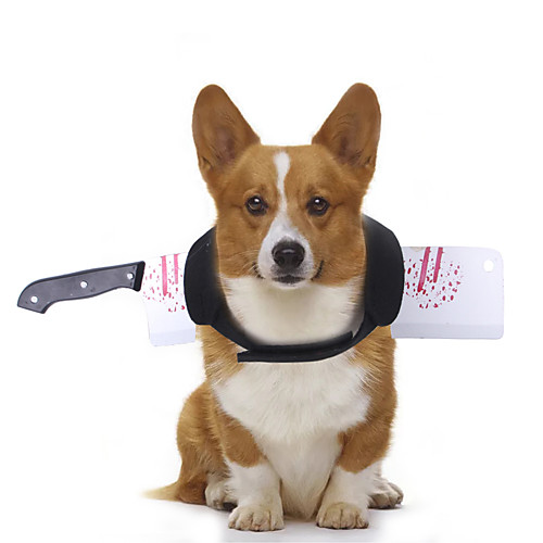 

Dog Halloween Costumes Costume Vest Headband Knife Unique Design Cool Christmas Party Dog Clothes Puppy Clothes Dog Outfits Breathable Black Costume for Girl and Boy Dog Fabric S M L