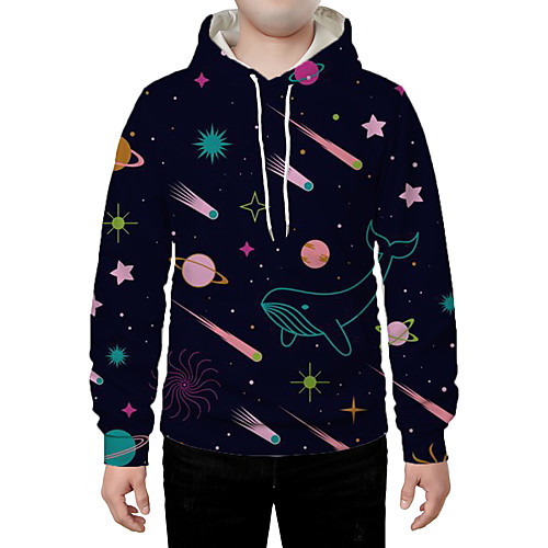 

Men's Hoodie Galaxy Graphic Daily Going out 3D Print Basic Streetwear Hoodies Sweatshirts Black