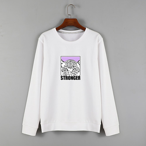 

Women's Sweatshirt Pullover White Blue Cartoon Crew Neck Fleece Cartoon Cute Letter & Number Sport Athleisure Sweatshirt Top Long Sleeve Warm Soft Comfortable Everyday Use Causal Exercising General