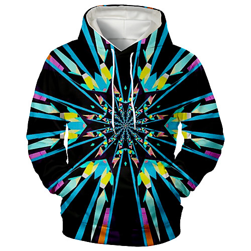 

Men's Hoodie Graphic Daily Going out 3D Print Sports & Outdoors Hoodies Sweatshirts Light Blue