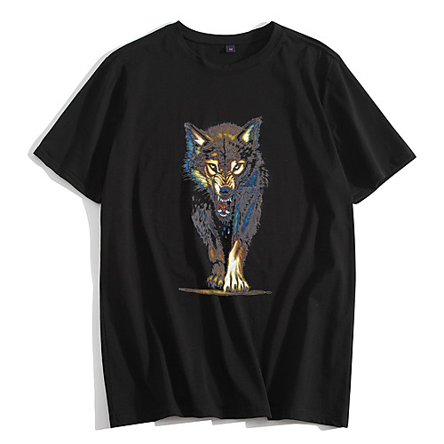

Men's T shirt Tee / T-shirt Black White Blue Pink Cartoon Crew Neck Cotton Animal Patterned Cool Sport Athleisure T Shirt Short Sleeves Breathable Soft Comfortable Everyday Use Exercising General Use
