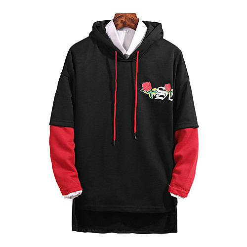 

Men's Hoodie Print Hooded Basic Hoodies Sweatshirts Black