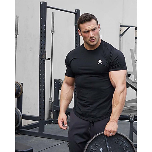 

Men's Short Sleeve Workout Tops Running Shirt Tee Tshirt Top Athleisure Summer Cotton Breathable Soft Sweat Out Fitness Gym Workout Performance Running Training Sportswear Black Red Army Green Blue