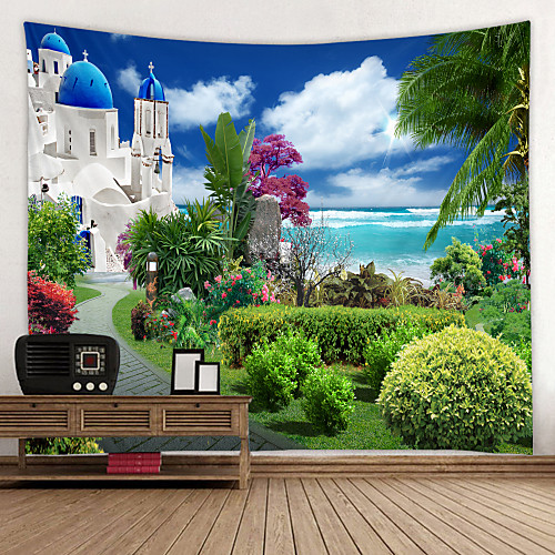 

Digital Printed Tapestry of Sea Fortress Classic Theme Wall Decor 100% Polyester Contemporary Wall Art Wall Tapestries Decoration