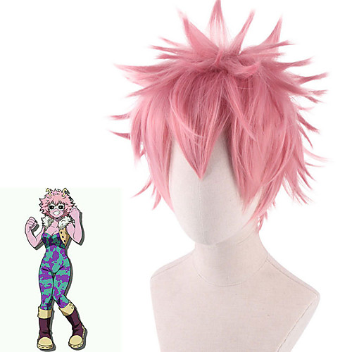 

Cosplay Costume Wig Cosplay Wig Ashido Mina My Hero Academia / Boku No Hero Straight Asymmetrical Wig Short Pink Synthetic Hair 14 inch Men's Anime Cosplay Pink
