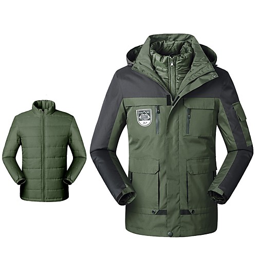 

Women's Men's Hoodie Jacket Hiking Jacket Winter Outdoor Thermal Warm Windproof Breathable Soft Jacket 3-in-1 Jacket Winter Jacket Camping / Hiking Hunting Climbing Dark Grey White Yellow Green Dark