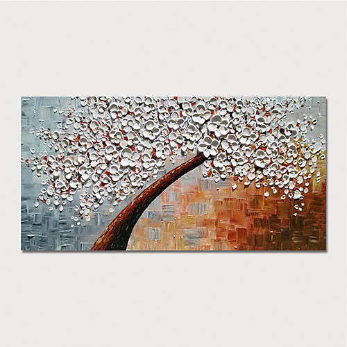

Oil Painting Hand Painted Horizontal Floral / Botanical Modern Stretched Canvas