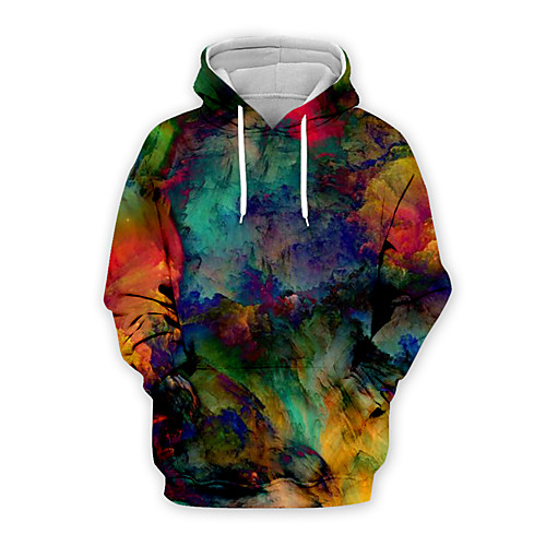 

Men's Pullover Hoodie Sweatshirt Graphic Daily Weekend Basic Casual Hoodies Sweatshirts Rainbow