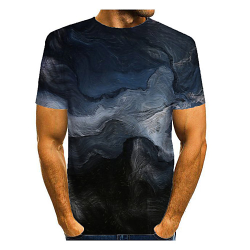 

Men's T shirt Graphic Short Sleeve Daily Tops Basic Elegant Black