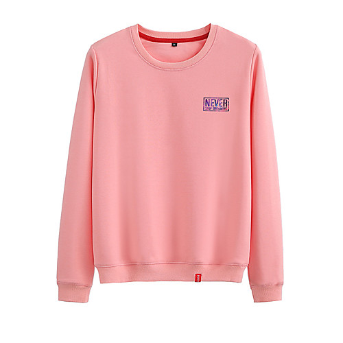 

Women's Sweatshirt Pullover Black White Pink Artistic Style Crew Neck Cute Letter Printed Sport Athleisure Sweatshirt Top Long Sleeve Warm Soft Comfortable Everyday Use Causal Exercising General Use