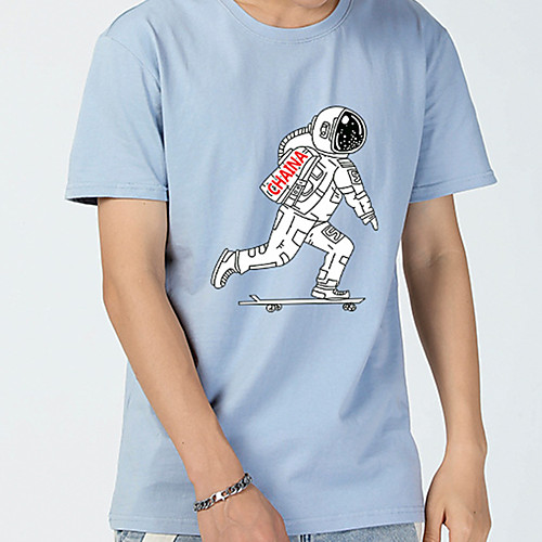 

Men's T shirt Tee / T-shirt Black White Blue Pink Cartoon Oversized Crew Neck Cotton Cartoon Cool Sport Athleisure T Shirt Short Sleeves Breathable Soft Comfortable Everyday Use Exercising General Use