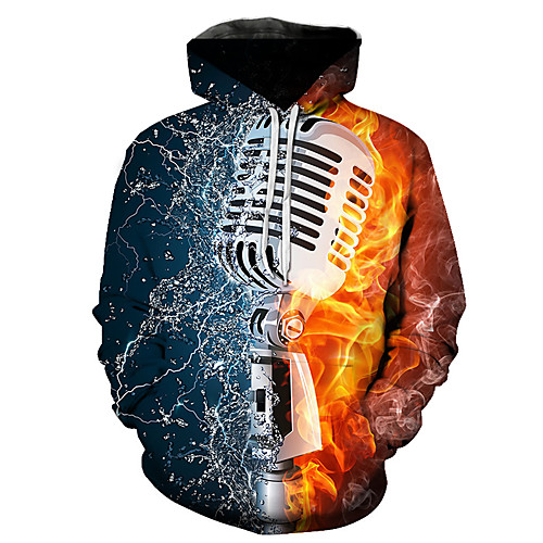 

Men's Plus Size Pullover Hoodie Sweatshirt Graphic Music Hooded Going out Club 3D Print Basic Casual Hoodies Sweatshirts Long Sleeve Rainbow