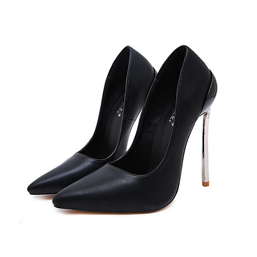 

Women's Heels Stiletto Heel Pointed Toe Basic Daily Party & Evening PU Solid Colored Almond Black