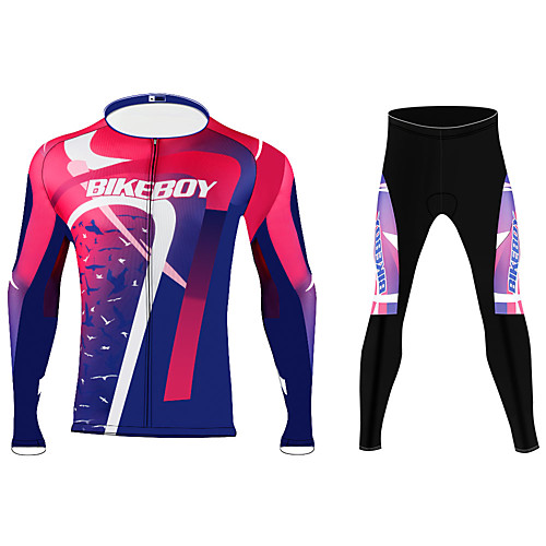 

BIKEBOY Women's Long Sleeve Cycling Jersey with Tights Cycling Jersey Cycling Pants Purple Bike Quick Dry Sports Mountain Bike MTB Road Bike Cycling Clothing Apparel / Stretchy