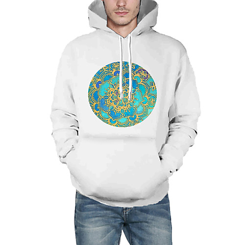 

Men's Pullover Hoodie Sweatshirt Graphic Daily 3D Print Basic Hoodies Sweatshirts White