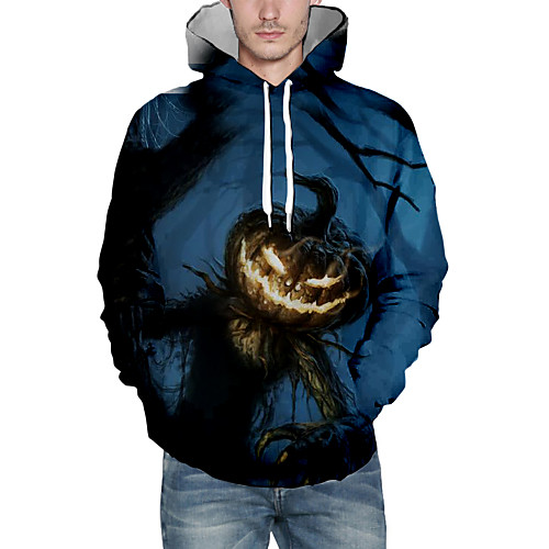 

Men's Pullover Hoodie Sweatshirt Graphic Halloween Daily Casual Halloween Hoodies Sweatshirts Black