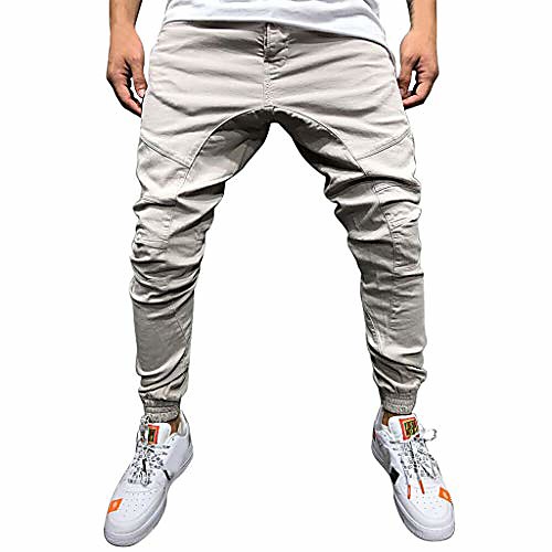 

mens cargo shorts sweatpants elastic jogger pants leggings sport solid baggy slacks casual pockets trousers 2020 summer boyfriend gym fitness drawstring