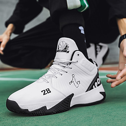 

Men's Trainers Athletic Shoes Sporty Casual Athletic Daily Running Shoes Basketball Shoes PU Breathable Non-slipping Wear Proof Black and White Black / Red White Fall Summer