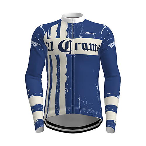 

21Grams Men's Long Sleeve Cycling Jersey Dark Blue Novelty Bike Jersey Top Mountain Bike MTB Road Bike Cycling Breathable Quick Dry Sports Clothing Apparel / Micro-elastic / Athleisure