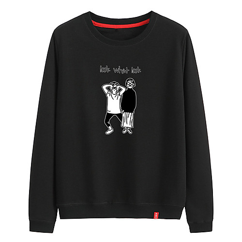 

Women's Sweatshirt Pullover Black White Pink Cartoon Crew Neck Person Cartoon Cute Sport Athleisure Sweatshirt Top Long Sleeve Warm Soft Comfortable Everyday Use Causal Exercising General Use