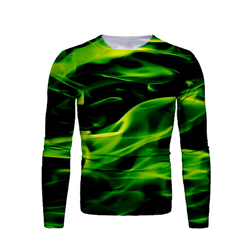 

Men's T shirt Graphic Print Long Sleeve Daily Tops Basic Black