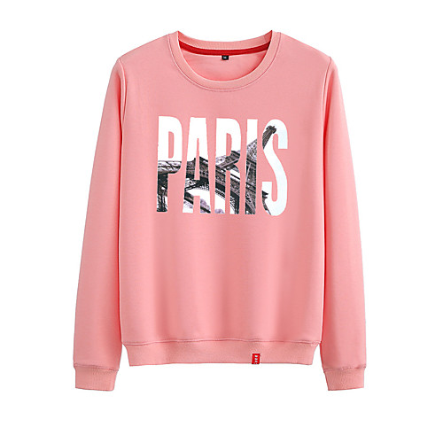 

Women's Sweatshirt Pullover Black White Pink Artistic Style Crew Neck Cute Letter Printed Sport Athleisure Sweatshirt Top Long Sleeve Warm Soft Comfortable Everyday Use Causal Exercising General Use