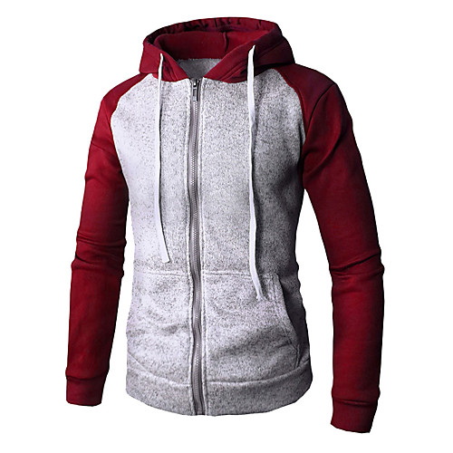 

Men's Hoodie Color Block Daily Sports Casual Hoodies Sweatshirts Black Wine Green
