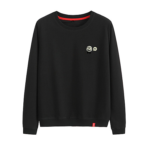 

Women's Sweatshirt Pullover Black White Pink Cartoon Crew Neck Cotton Solid Color Cartoon Cute Sport Athleisure Sweatshirt Top Long Sleeve Breathable Warm Soft Comfortable Everyday Use Causal