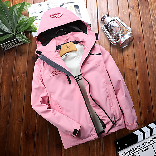 

Women's Hoodie Jacket Hiking Jacket Hiking Windbreaker Outdoor Thermal Warm Waterproof Windproof Breathable Jacket Hoodie Winter Jacket Camping / Hiking Hunting Fishing White Black Red Pink