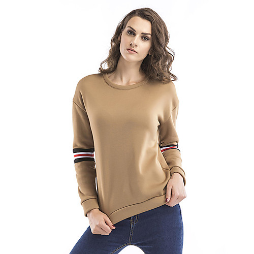 

Women's Sweatshirt Pullover Patchwork Fashion Crew Neck Solid Color Color Block Sport Athleisure Sweatshirt Long Sleeve Oversized Comfortable Plus Size Everyday Use Causal Daily / Winter