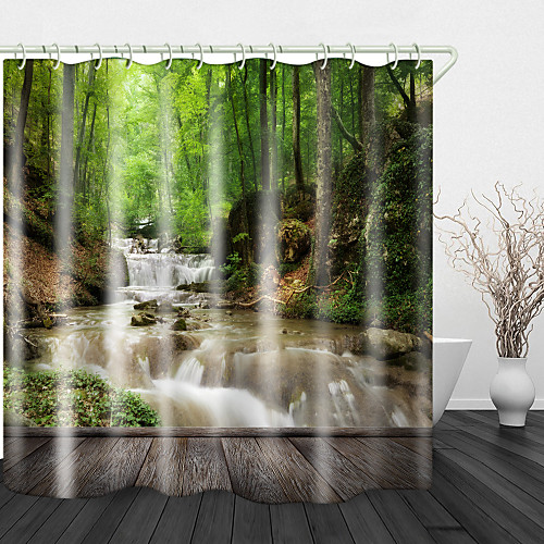 

Forest Creek Shower Curtains & Hooks Modern Polyester New Design