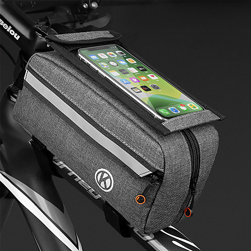

Cell Phone Bag Bike Frame Bag Top Tube 6.4 inch Cycling for All Phones Dark Gray Bike / Cycling