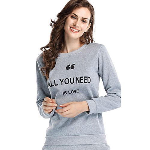 

Women's Sweatshirt Pullover Artistic Style Crew Neck Fleece Cotton Cute Letter Printed Sport Athleisure Sweatshirt Long Sleeve Warm Soft Comfortable Everyday Use Causal Exercising General Use