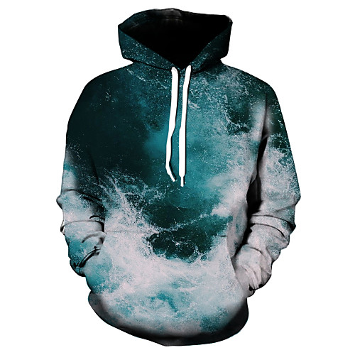 

Men's Hoodie Graphic 3D Print Casual Hoodies Sweatshirts Light Green