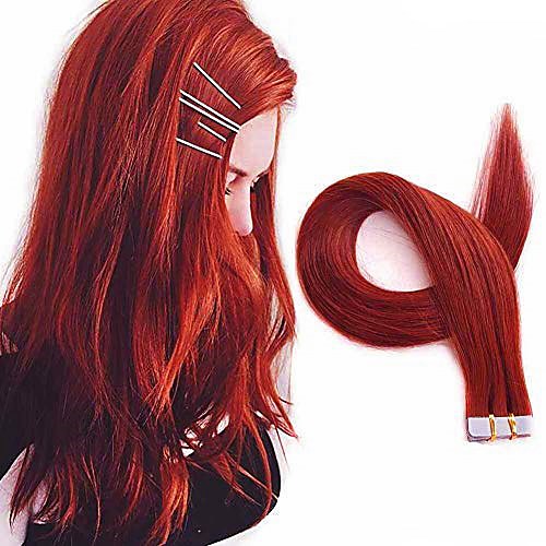

Tape In Hair Extensions Remy Human Hair 20pcs Pack Straight Hair Extensions