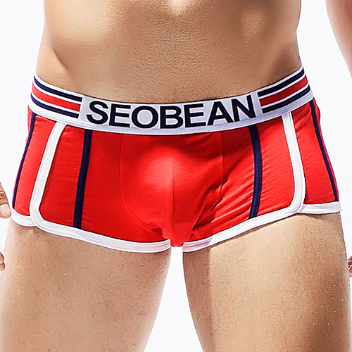 

SEOBEAN Men's Sports Underwear Shorts Boxer Briefs Bottoms Cotton Winter Fitness Gym Workout Performance Running Training Breathable Quick Dry Soft Sport White Black Blue Red Dark Blue Gray