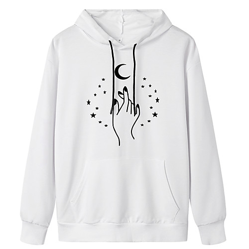 

Women's Pullover Hoodie Sweatshirt Graphic Daily Weekend Basic Casual Hoodies Sweatshirts White Black Blue